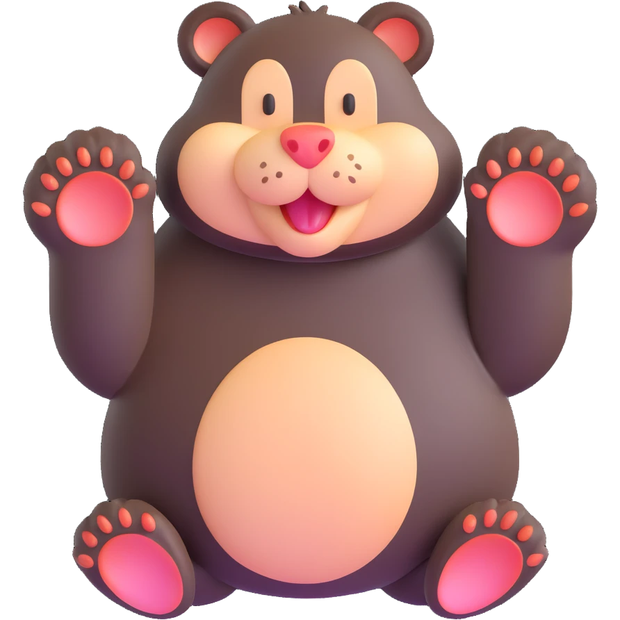 cute mole with large paws emoji