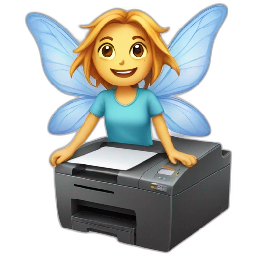 fairy on printer emoji
