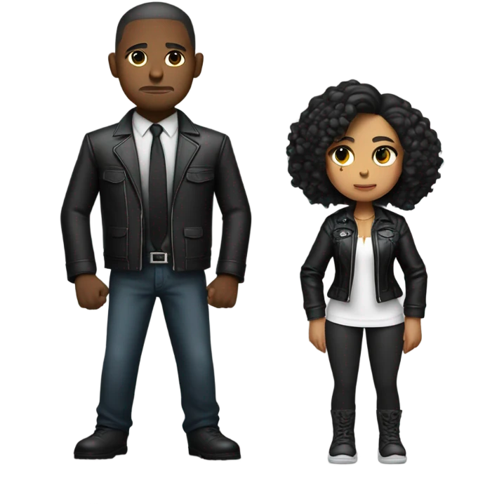 Gangster interracial couple praying  emoji