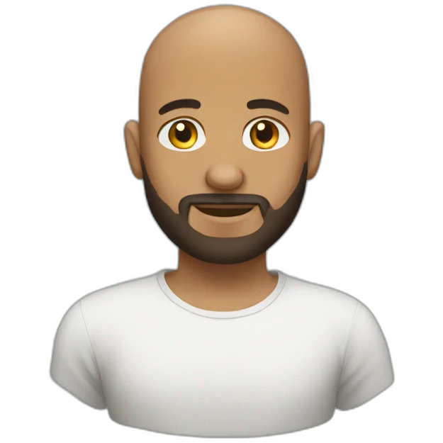 Bald bearded young man emoji