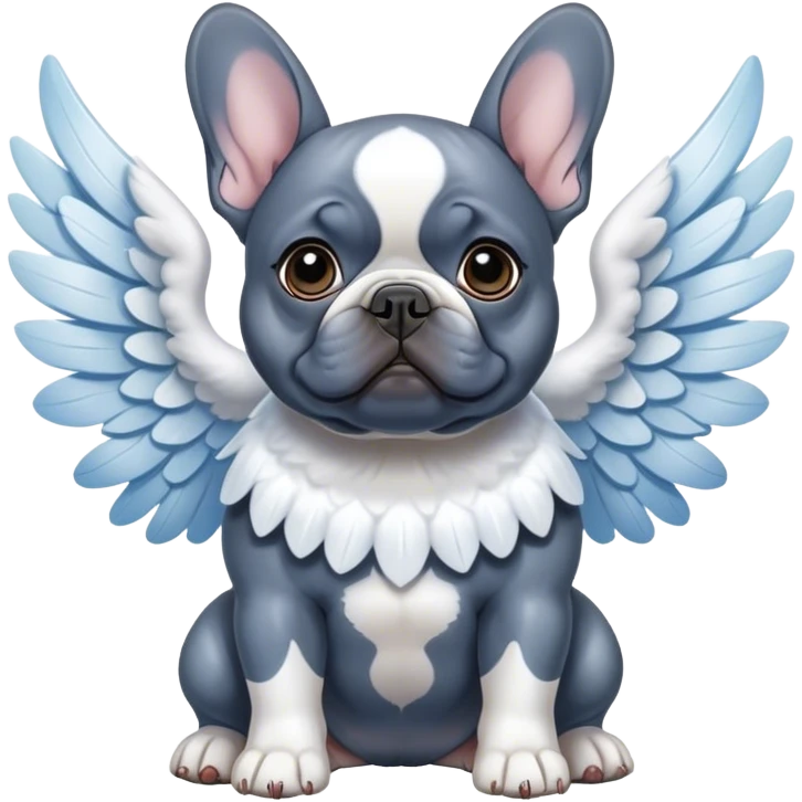 Blue BrindleFrench Bulldog with Angelwings emoji