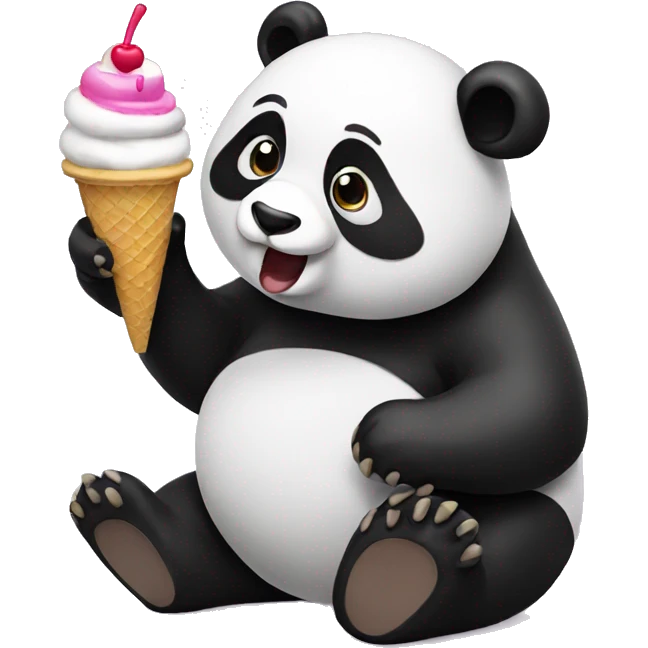 Panda eating ice cream emoji