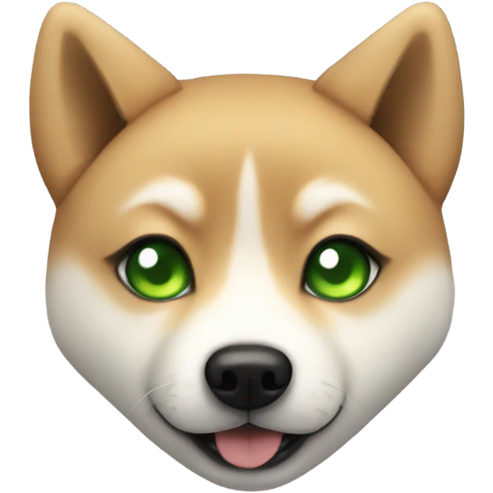 cute shiba inu with black spiky hair and green eyes emoji