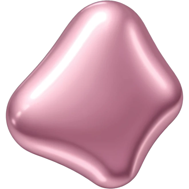light pink metallic 3d abstact shape emoji