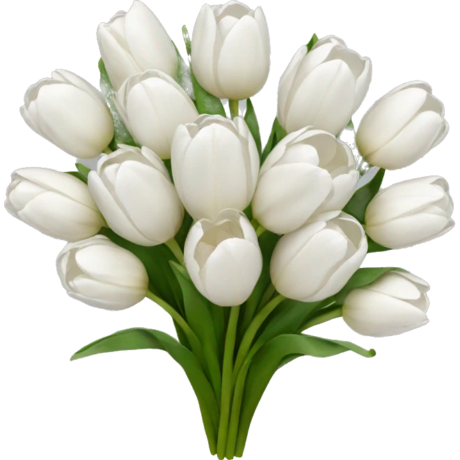 white tulip bouquet  emoji