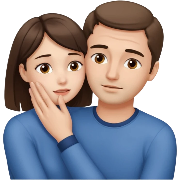 Girl touching his face with both hand, and smoothly rubbing the face emoji
