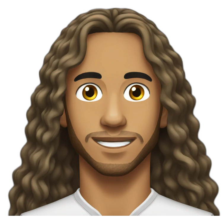 Lewis Hamilton with long hair emoji