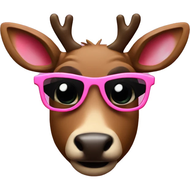 Rudolf with pink sunglasses emoji