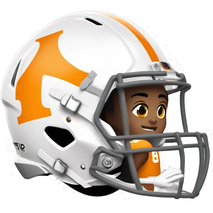 Tennessee volunteers football player light skinned number eight on jersey with helmet emoji