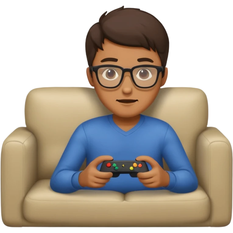 man playing video games on a sofa emoji