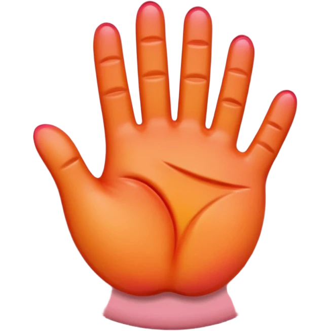Peach emoji with handprint emoji
