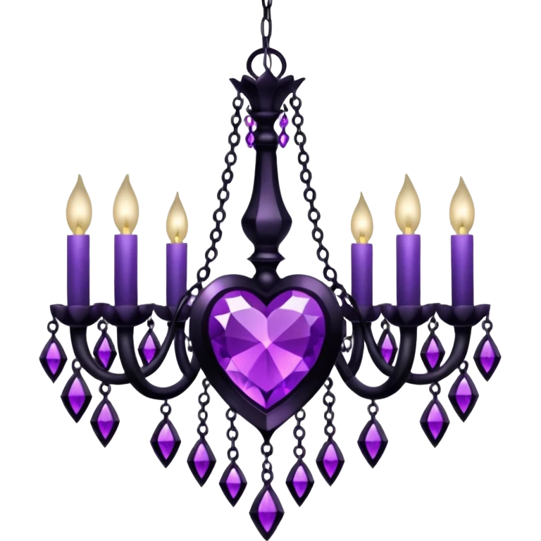 heart with purple gothic black chandelier crystals emoji