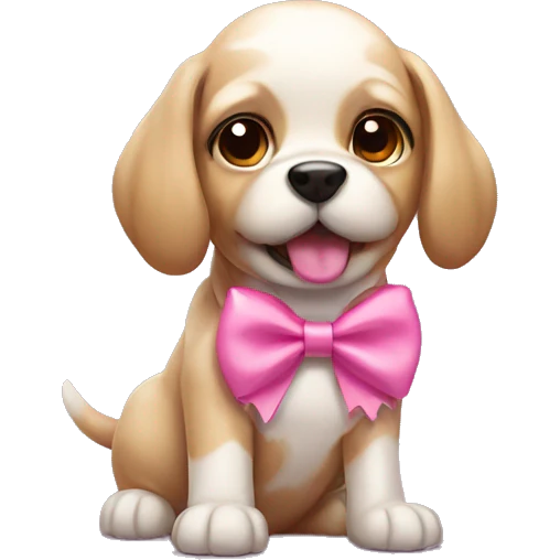 dog with pink bow emoji