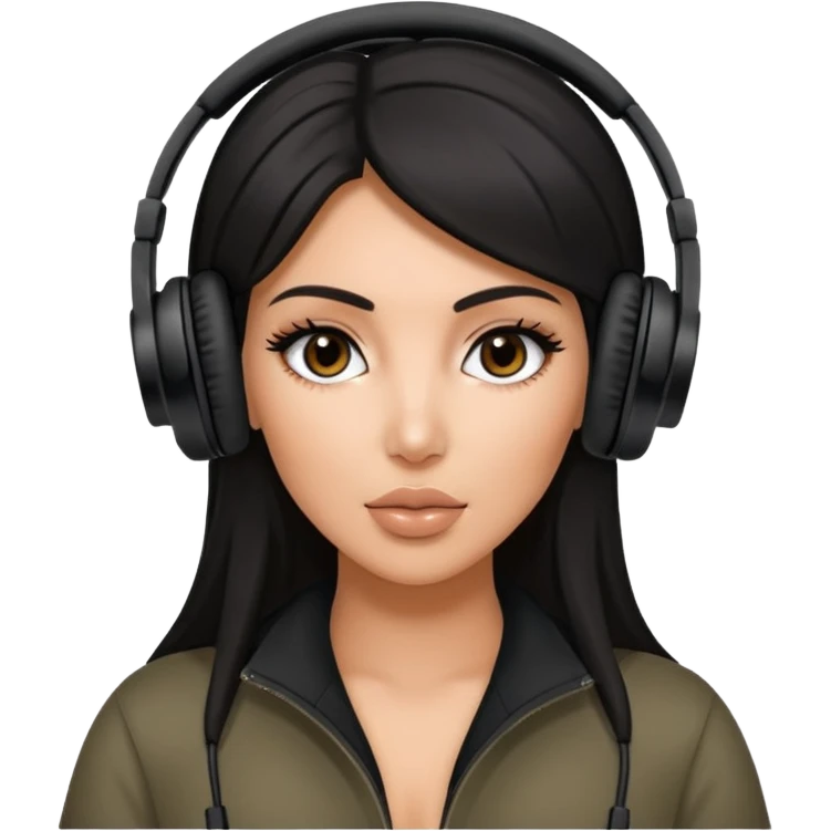 kim kardashian Black Headphones emoji