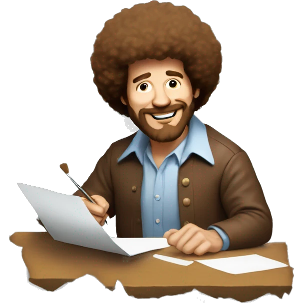 bob ross painting a picture emoji