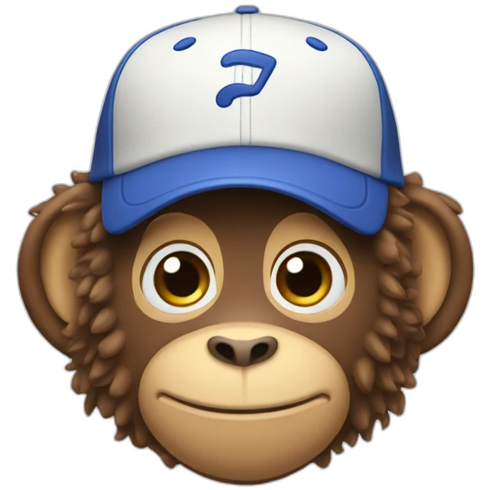 monkey-with-baseball-cap-and-curly-hair emoji
