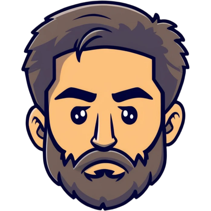 bearded man with dramatic thick eyebrows emoji