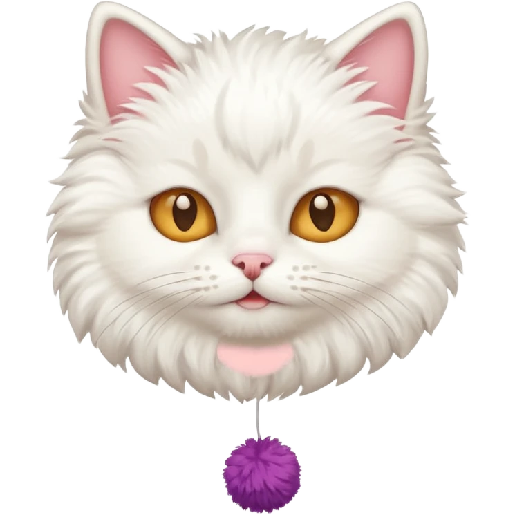 cheerleading white cat with pom pom emoji