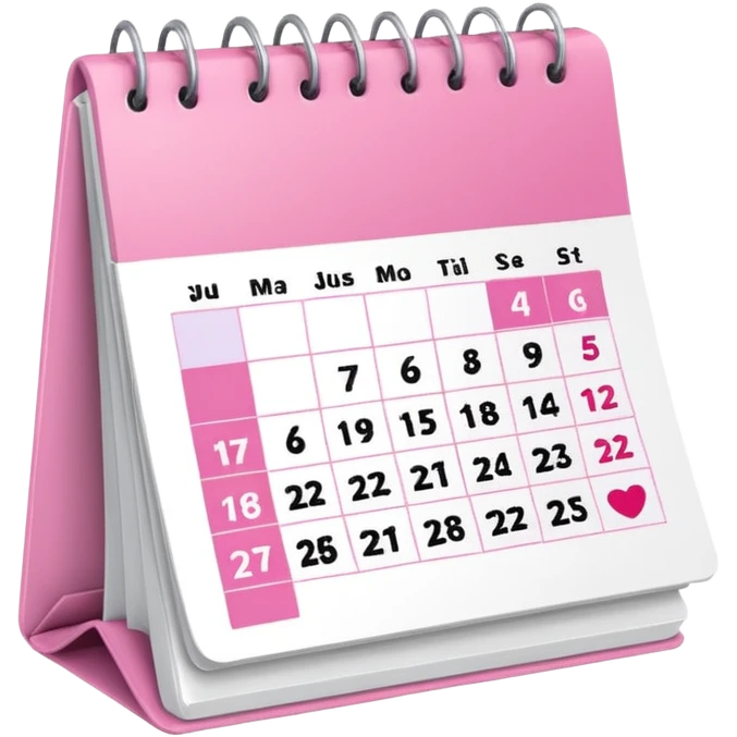 pink  calendar emoji