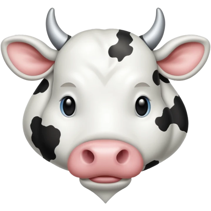 White satin heart like cow style emoji