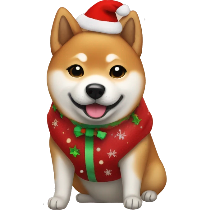 Shiba Inu wearing Xmas outfit  emoji