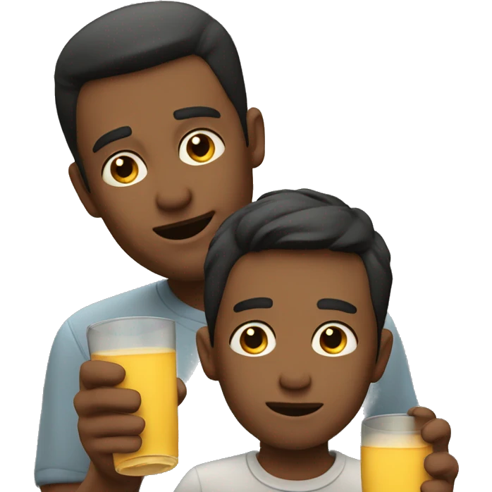Thirsty dad and son emoji