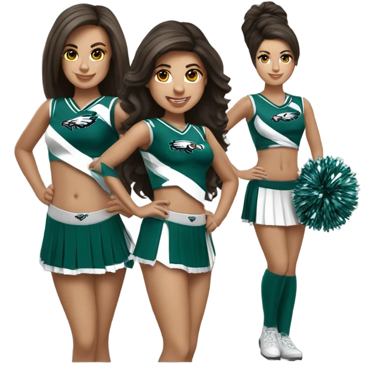 Philadelphia Eagles cheerleader brunette cheer emoji