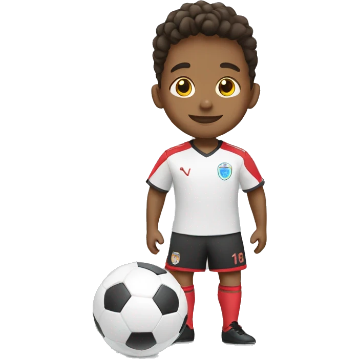 Un niño jugando al futbol emoji