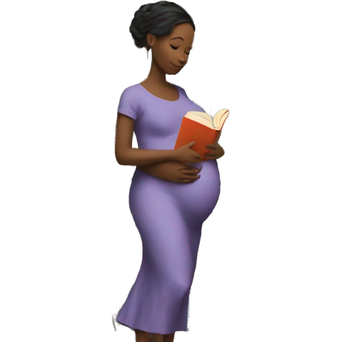 A pregnant woman reads a lot of books emoji