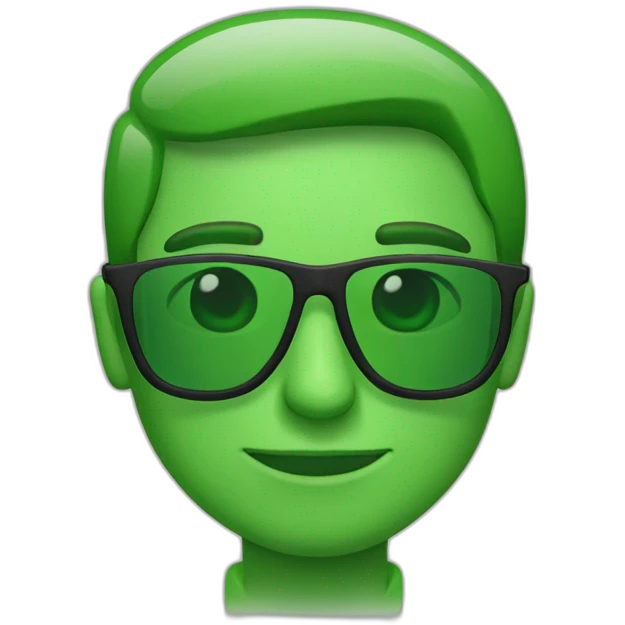 hombre rubio con lentes de sol verdes emoji