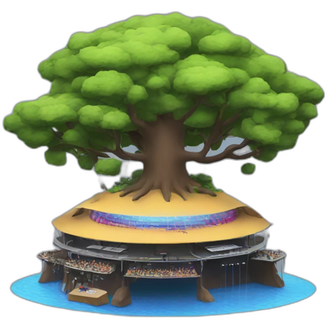 Earth with Music festival stage on top emoji