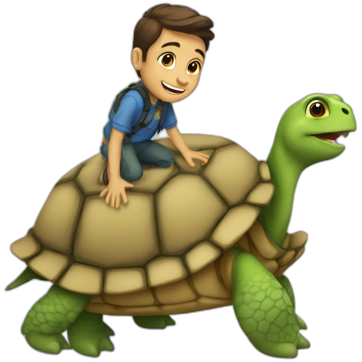 Gay sur une tortue emoji