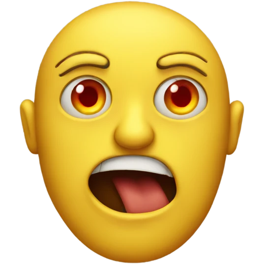 yellow face with red eyes emoji