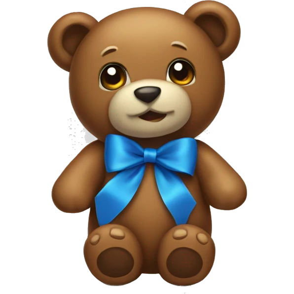 Blue ribon on tedy bear emoji