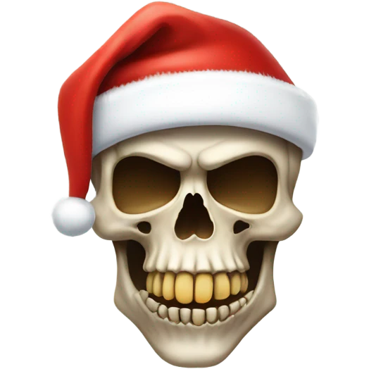 Skull wearing Santa hat emoji