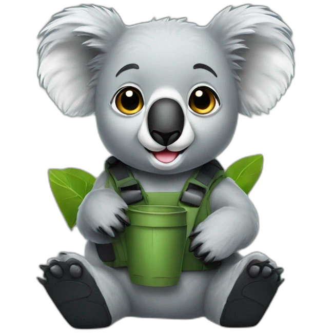 Koala with black rubber boots emoji