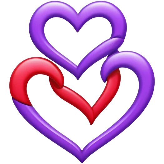  Purple and  red hearts around each other  emoji
