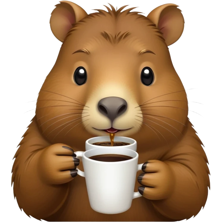 capybara drinks coffee emoji