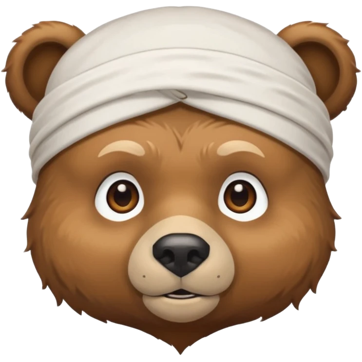 Сделай лицо медведя в белой дюраге emoji