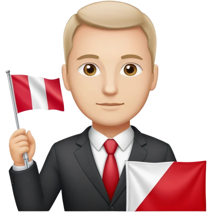 a politician holding the Polish Poland flag emoji