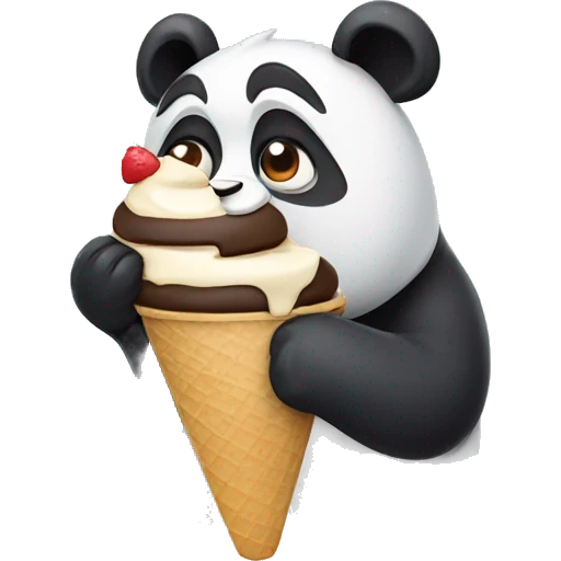 Panda eating ice cream emoji