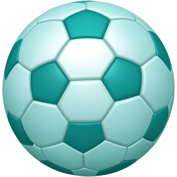 A teal soccer ball with a bubbly personality when it comes to life  emoji