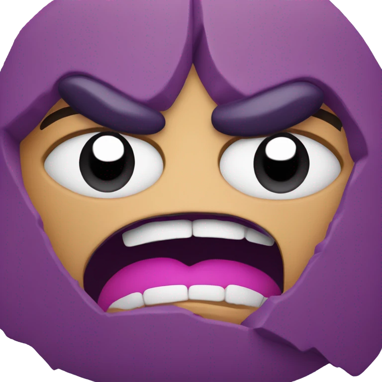 angry face with purple broken hearts around it  emoji