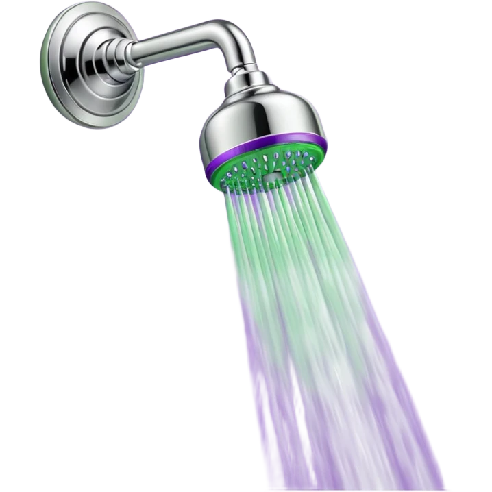 Purple and green shower emoji