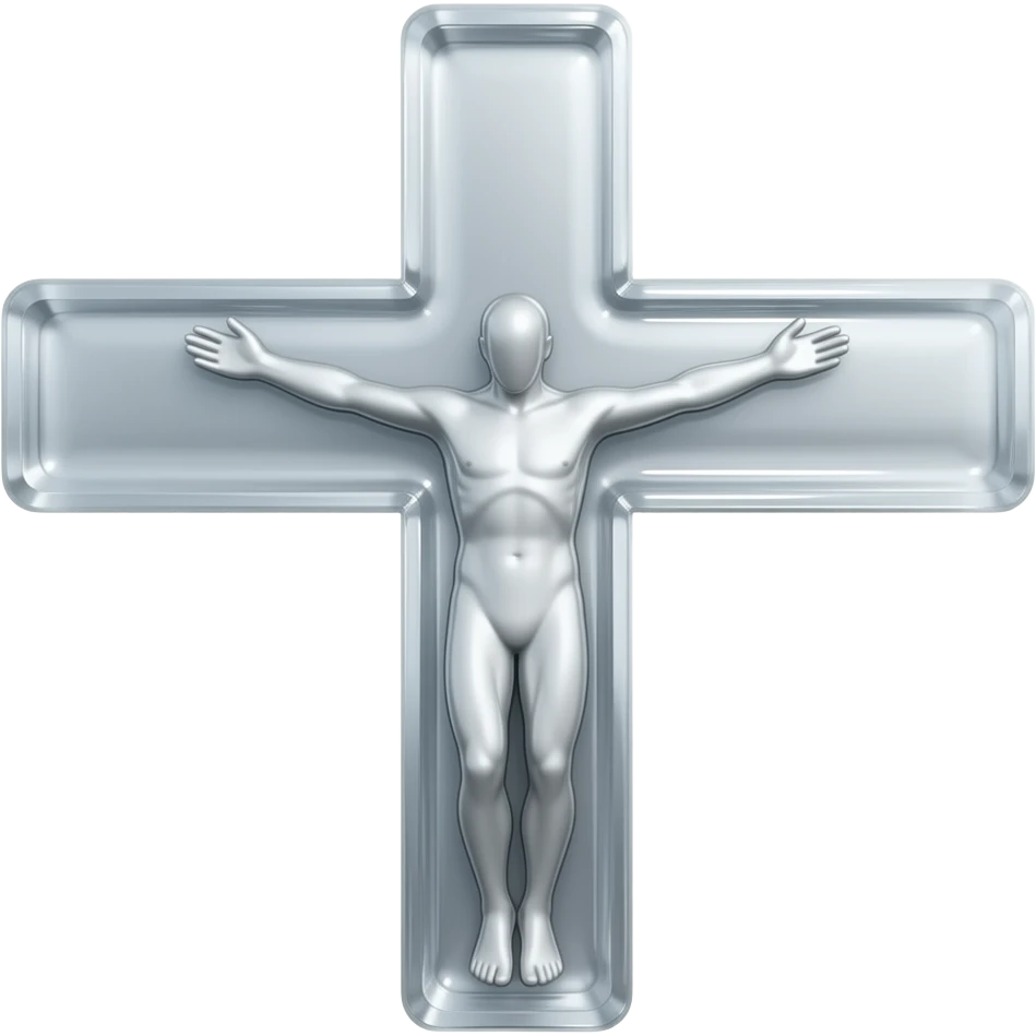 cruz sagrada silver gray  vidro brilhante emoji