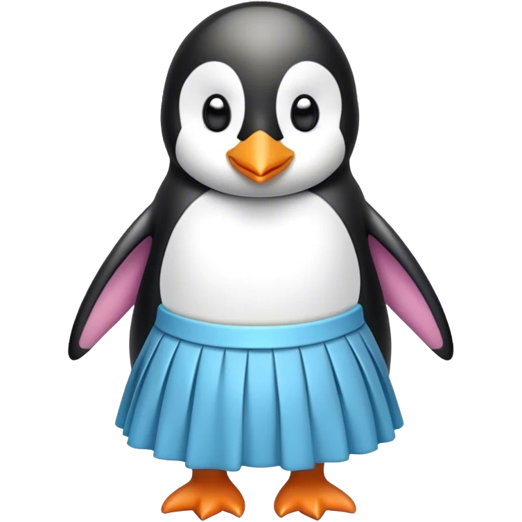 Penguin wearing a skirt emoji