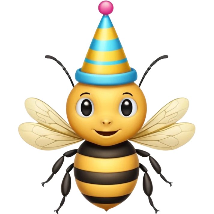 bee with party cap emoji