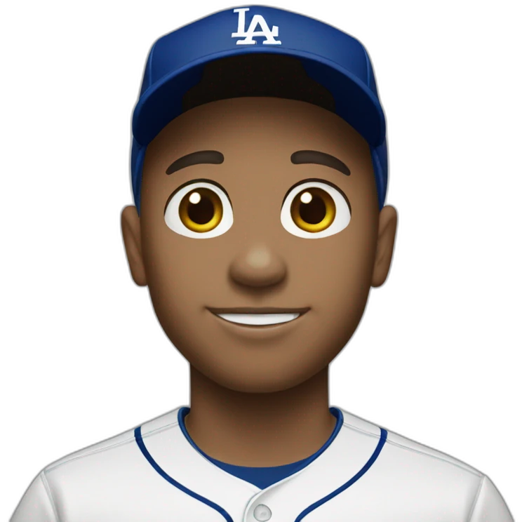 Boy in dodgers cap emoji