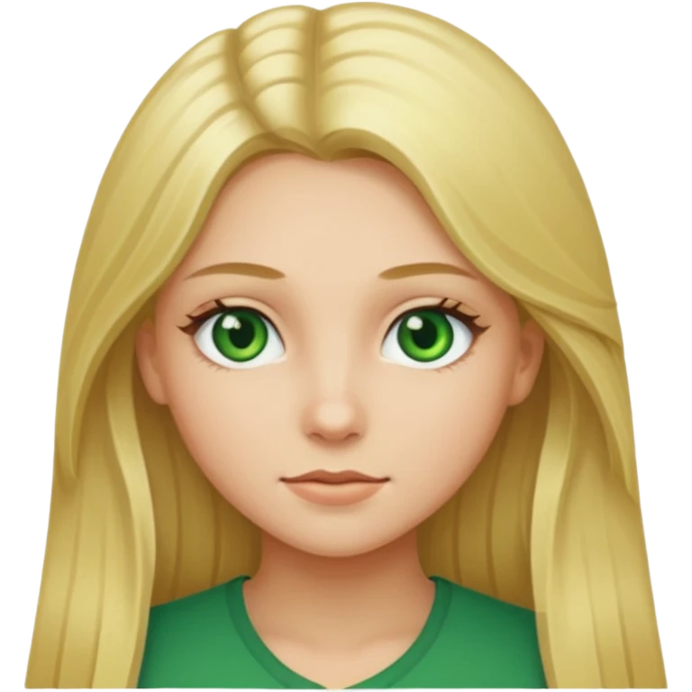 Blonde Long hair girl green eyes emoji