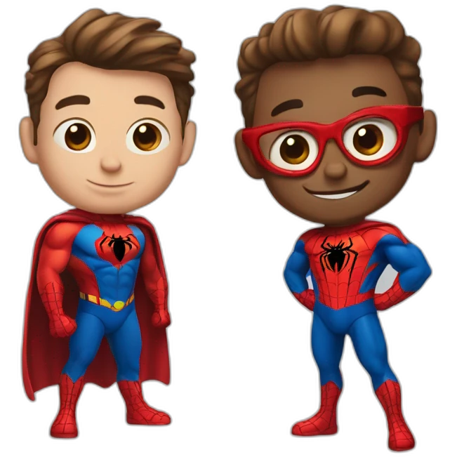 Super man et spider man emoji